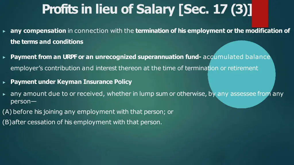 profitsin lieu of salary sec 17 3