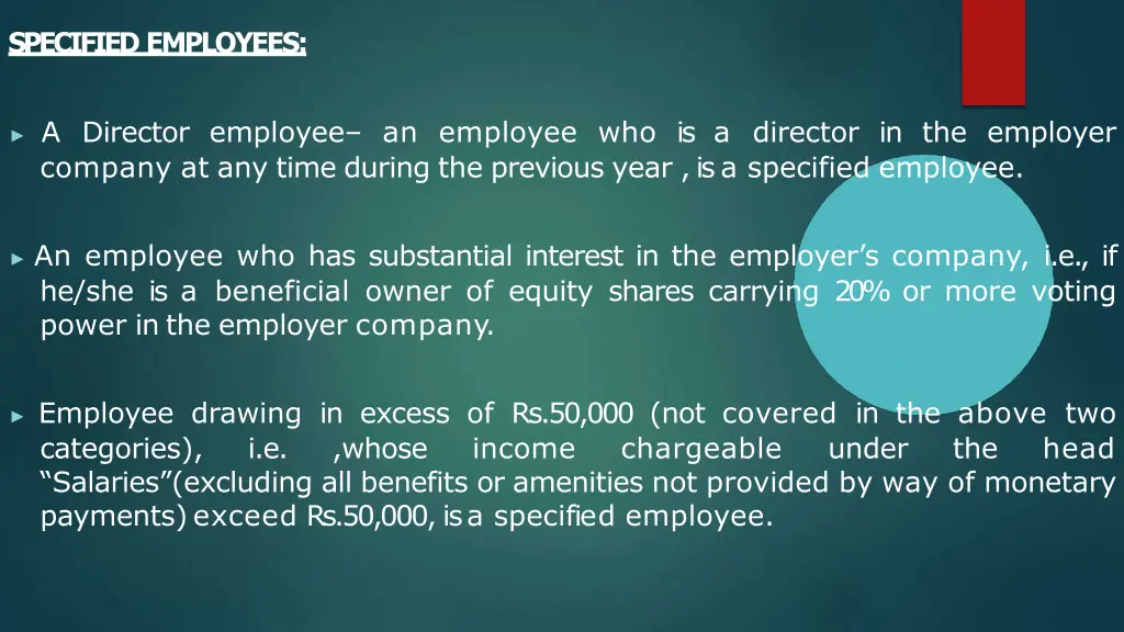 specified employees