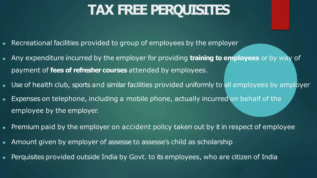 tax freeperquisites