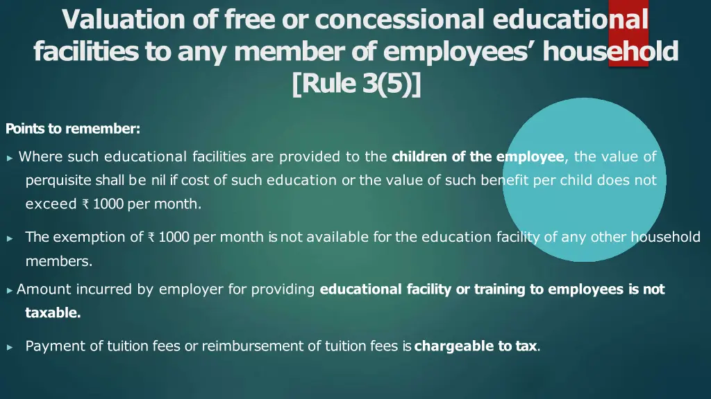 valuation of free or concessional educational 1