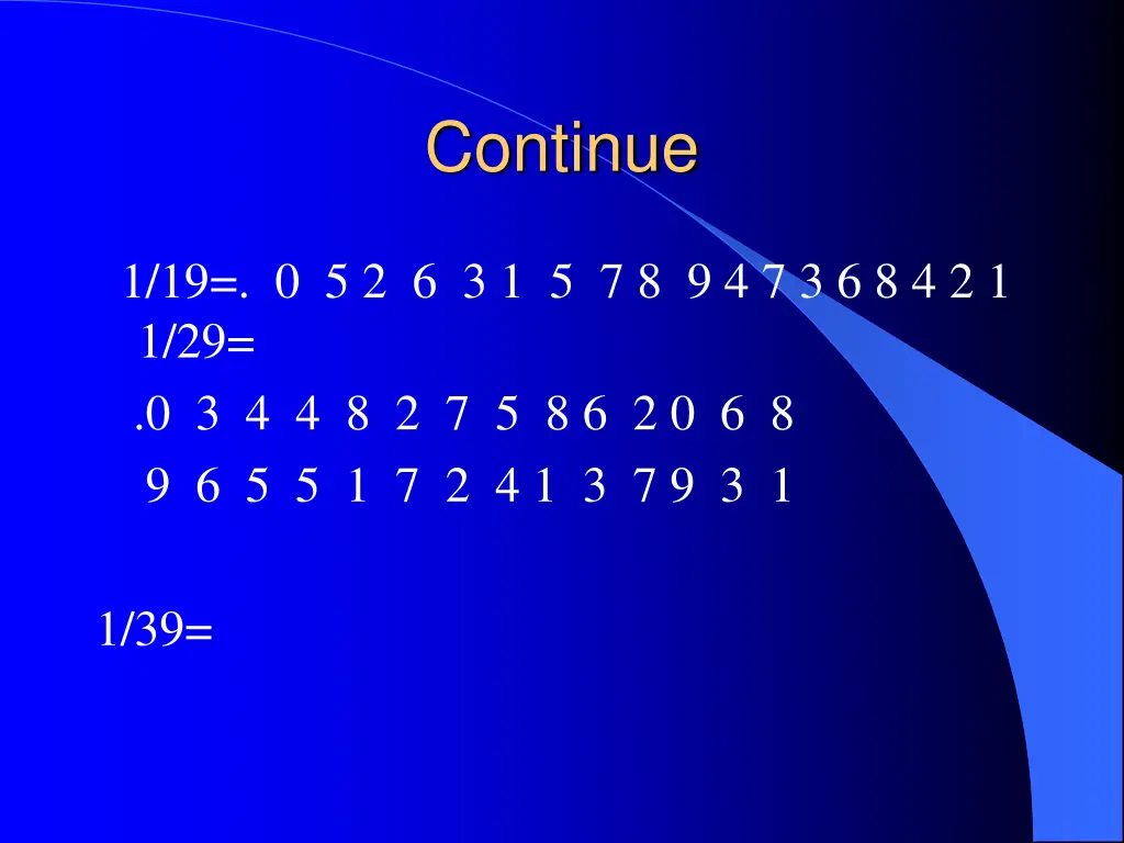 continue