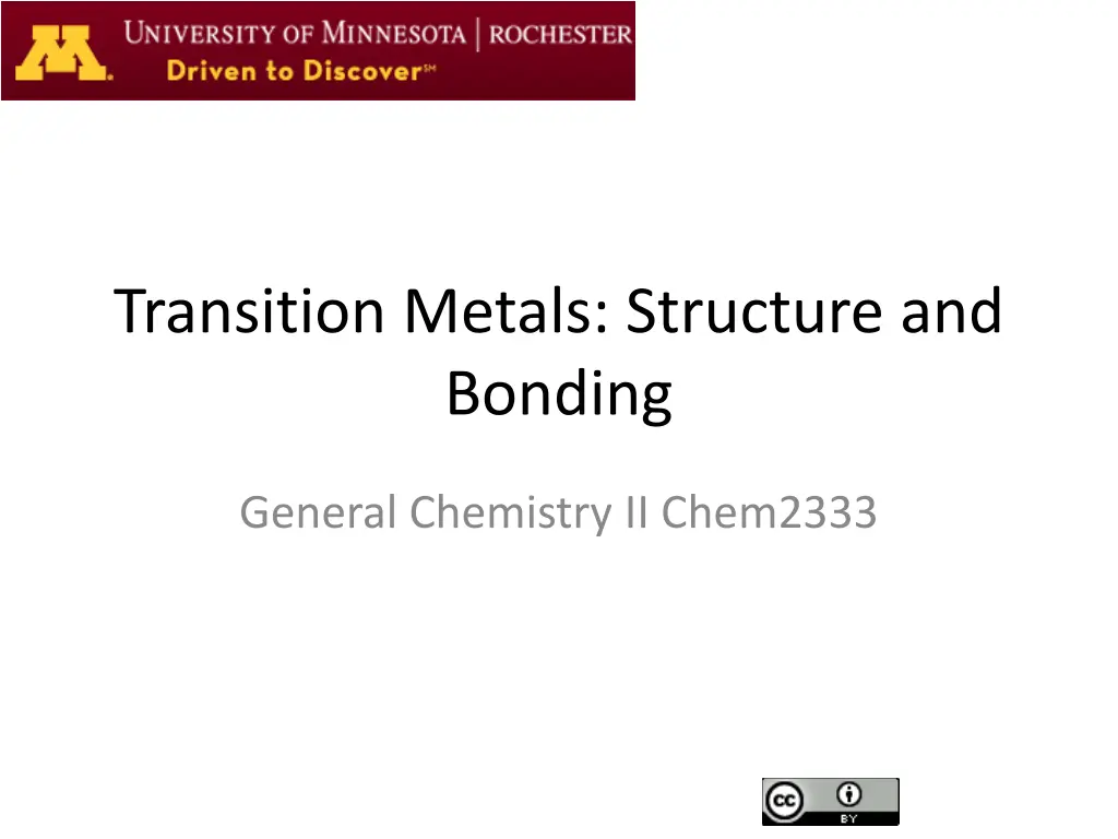 transition metals structure and bonding