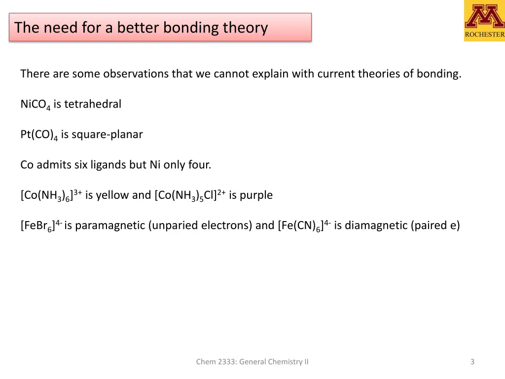 the need for a better bonding theory