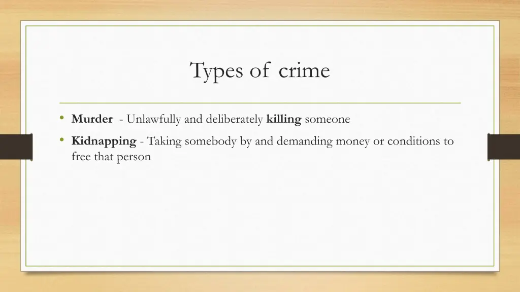 types of crime
