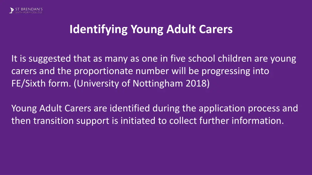 identifying young adult carers