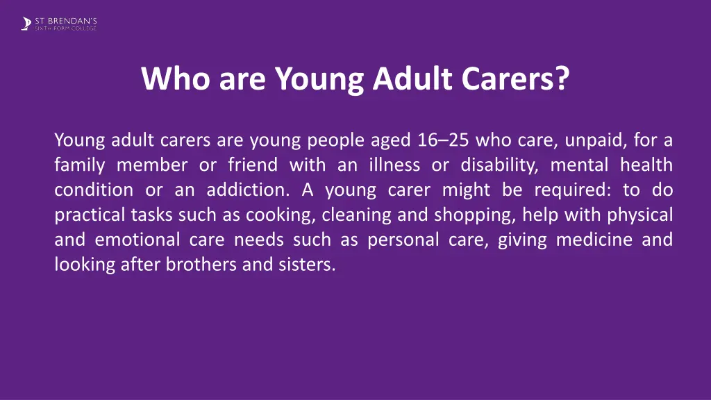 who are young adult carers