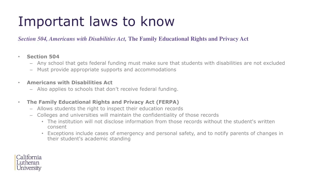 important laws to know