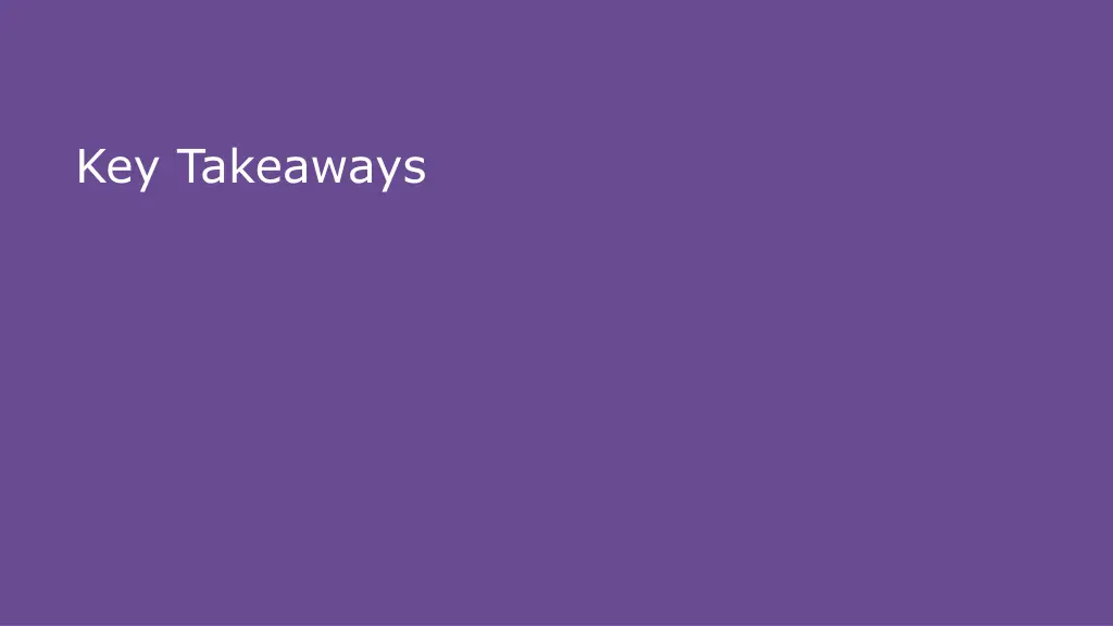 key takeaways