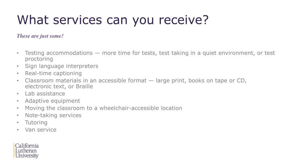 what services can you receive