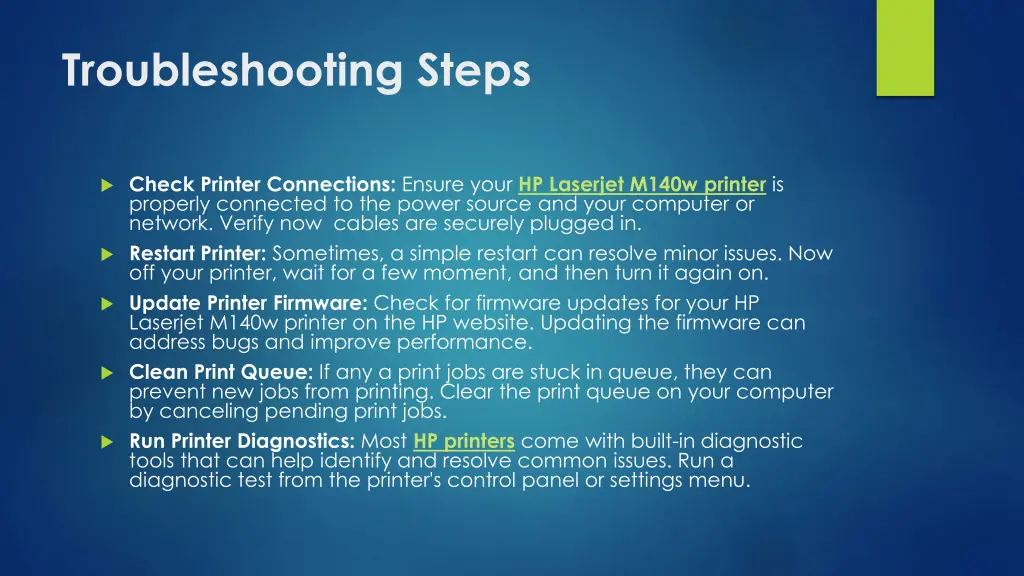 troubleshooting steps