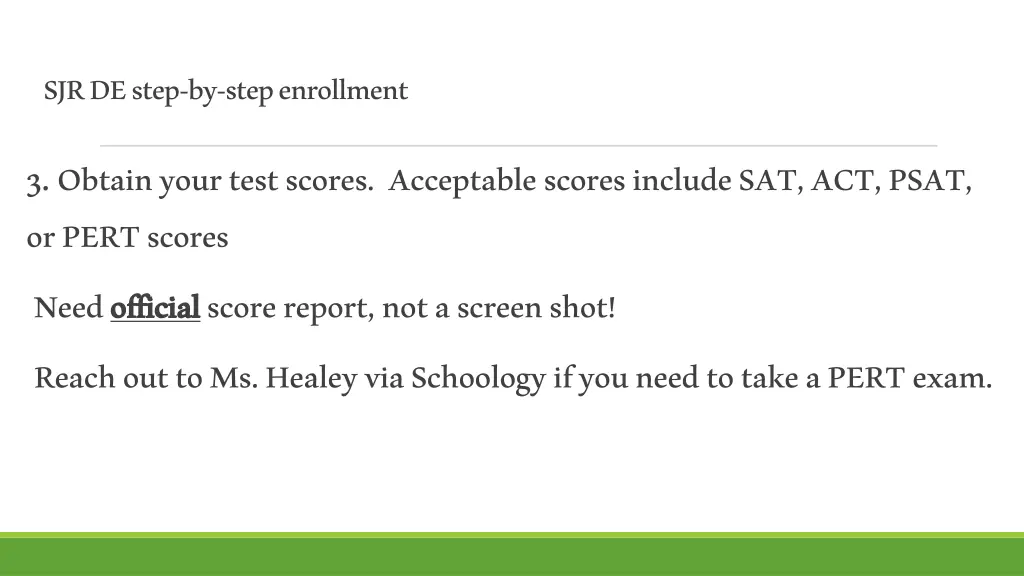 sjr de step by step enrollment 3 obtain your test