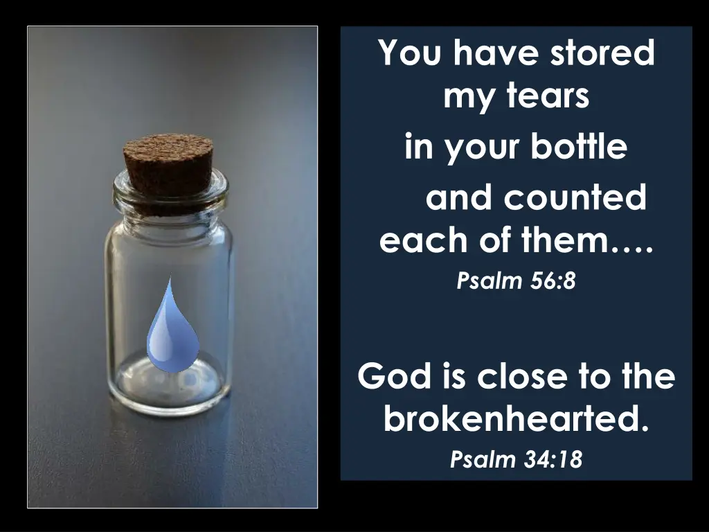 you have stored my tears in your bottle