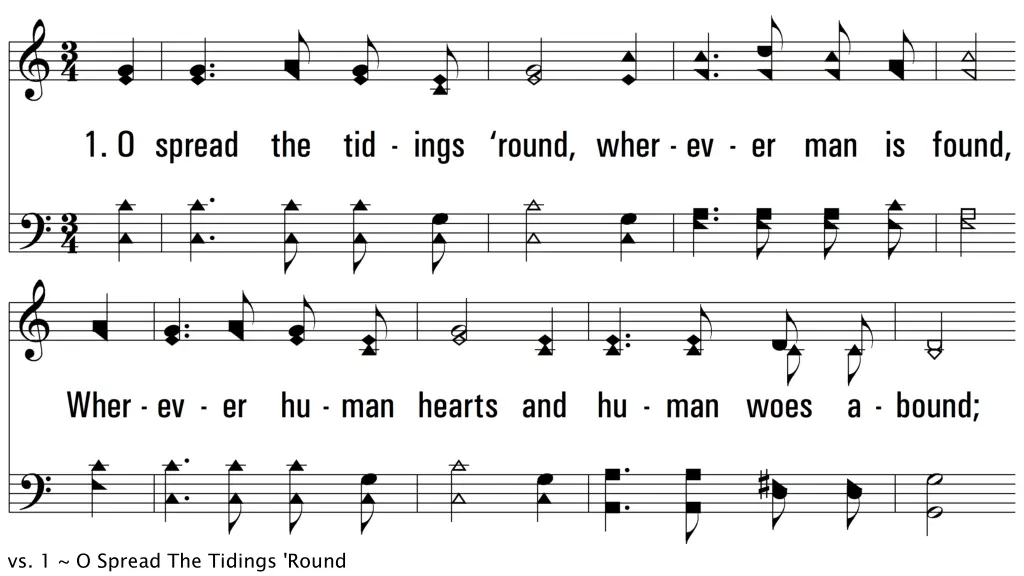 vs 1 o spread the tidings round