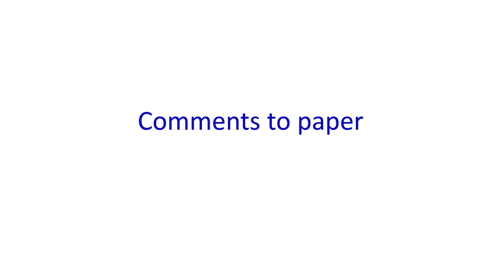 comments to paper