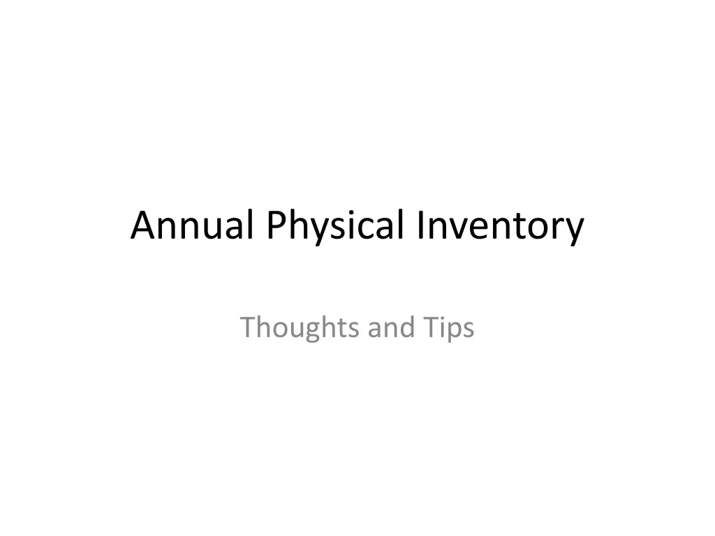 annual physical inventory