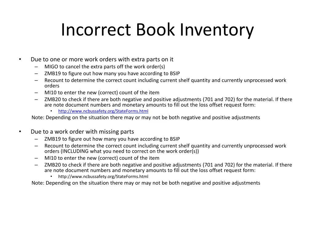 incorrect book inventory 1