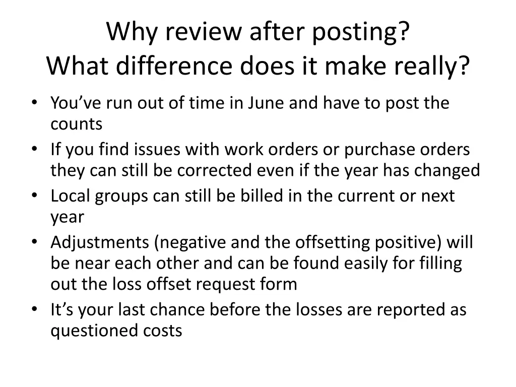 why review after posting what difference does
