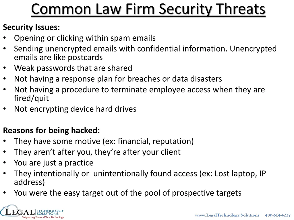 common law firm security threats
