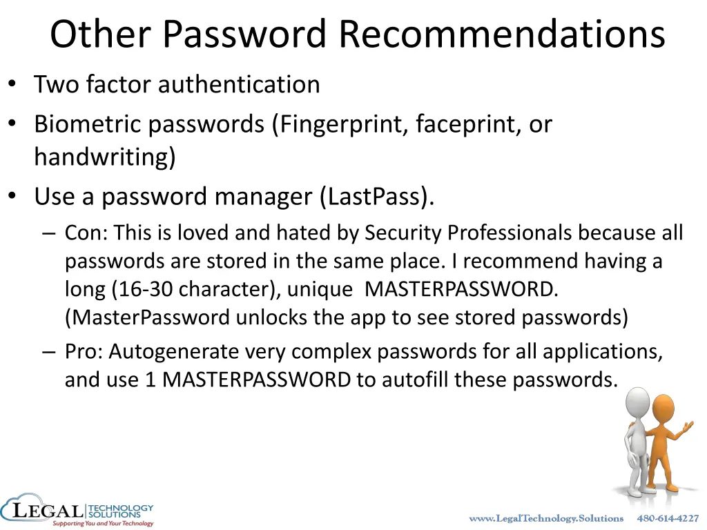 other password recommendations two factor