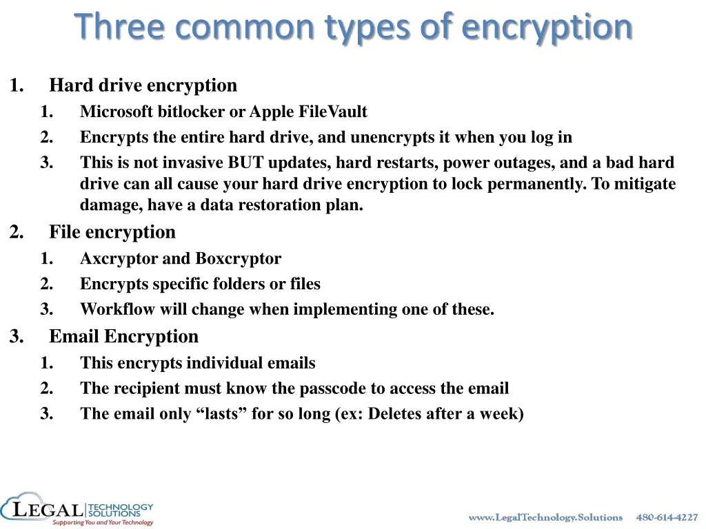 three common types of encryption