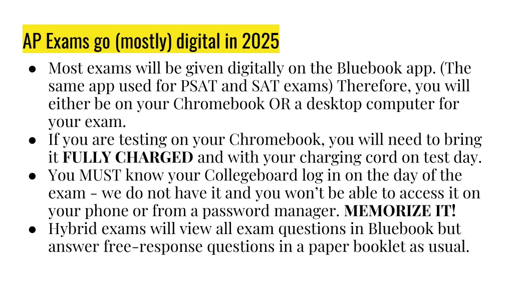 ap exams go mostly digital in 2025 most exams