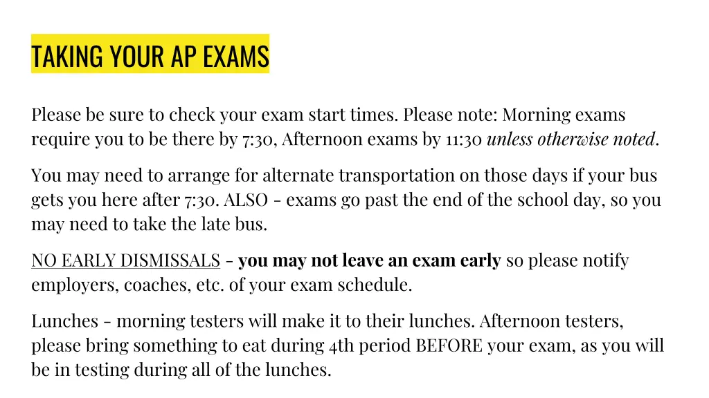 taking your ap exams