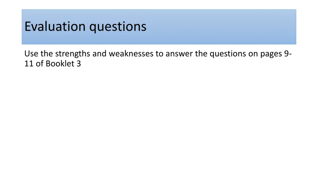 evaluation questions