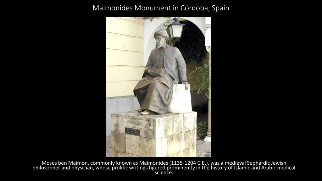 maimonides monument in c rdoba spain