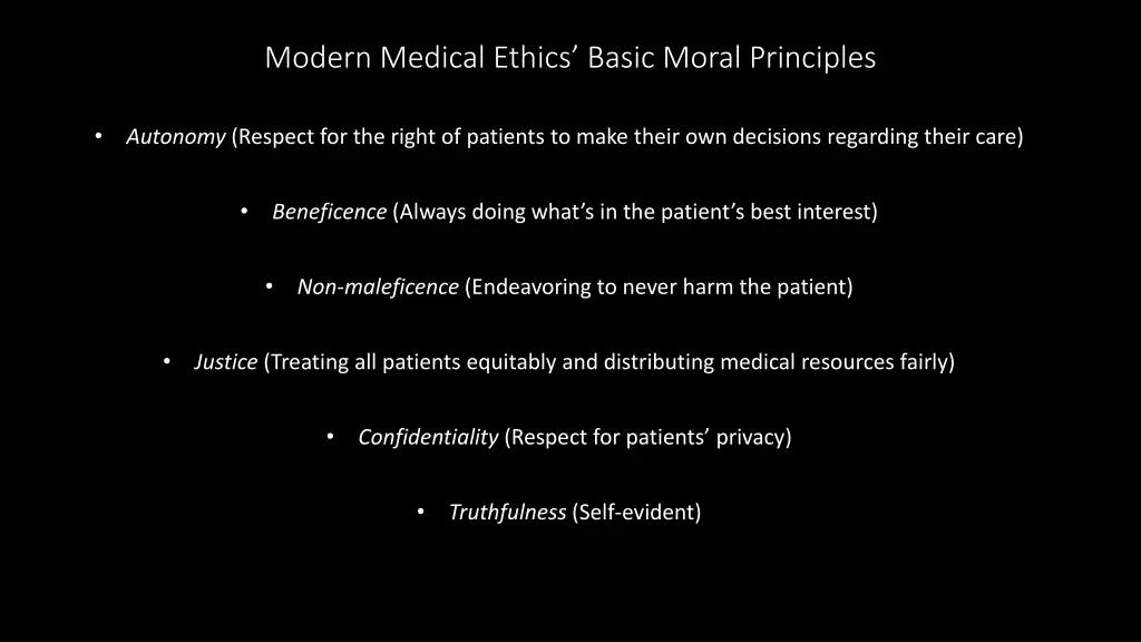 modern medical ethics basic moral principles