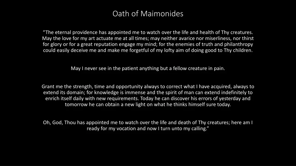 oath of maimonides