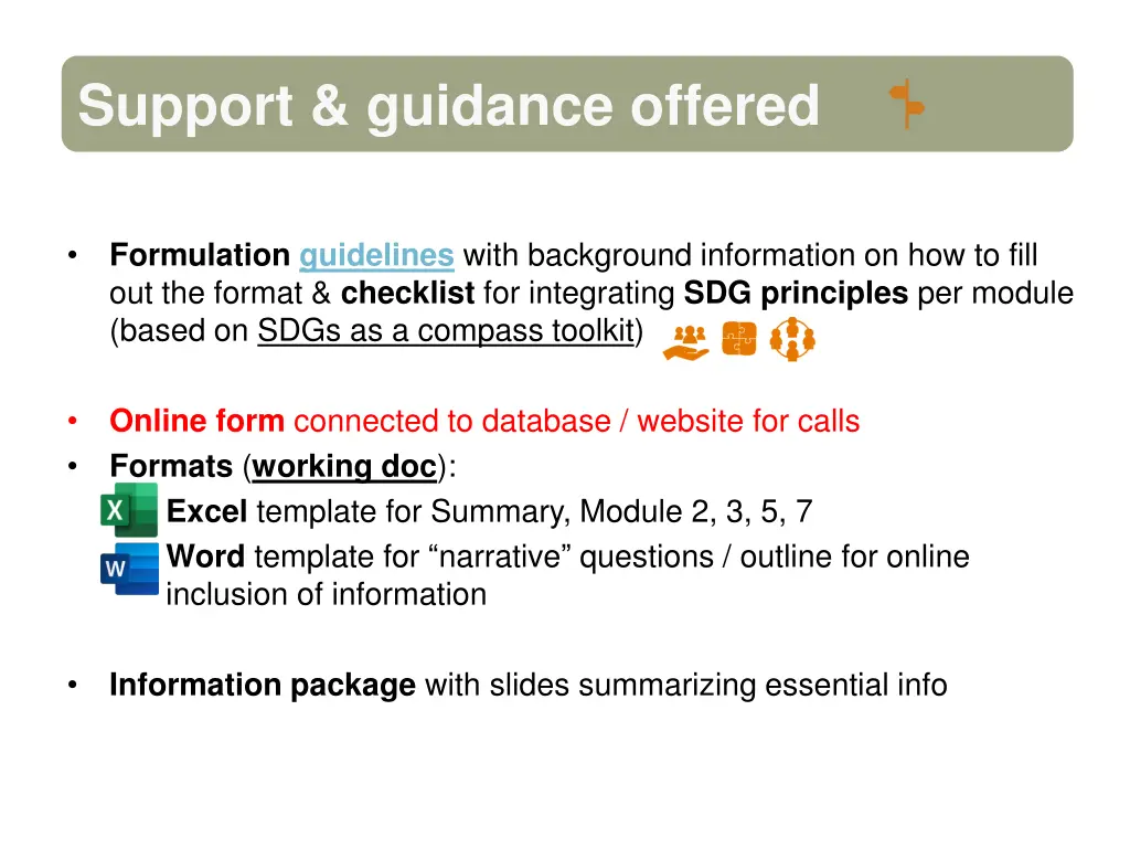 support guidance offered