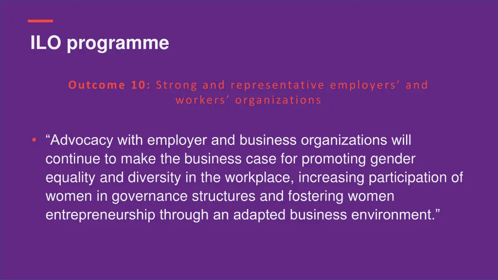 ilo programme