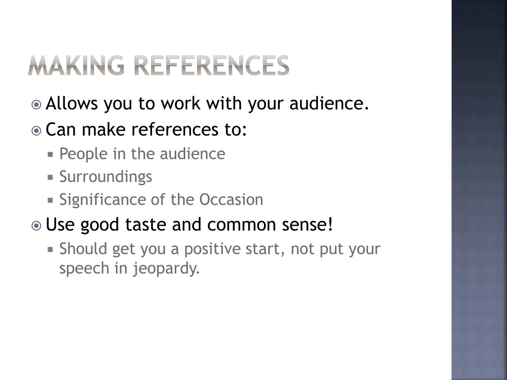 making references
