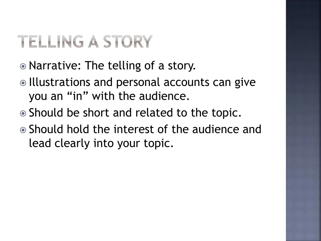 telling a story