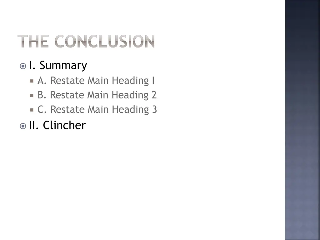 the conclusion