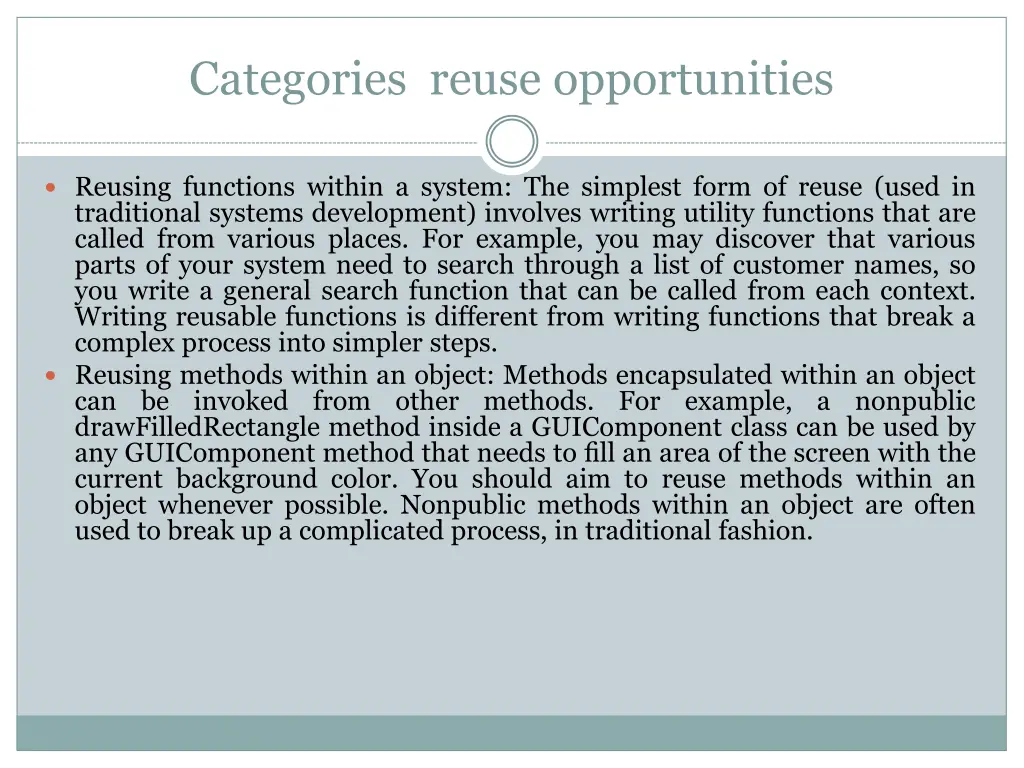 categories reuse opportunities