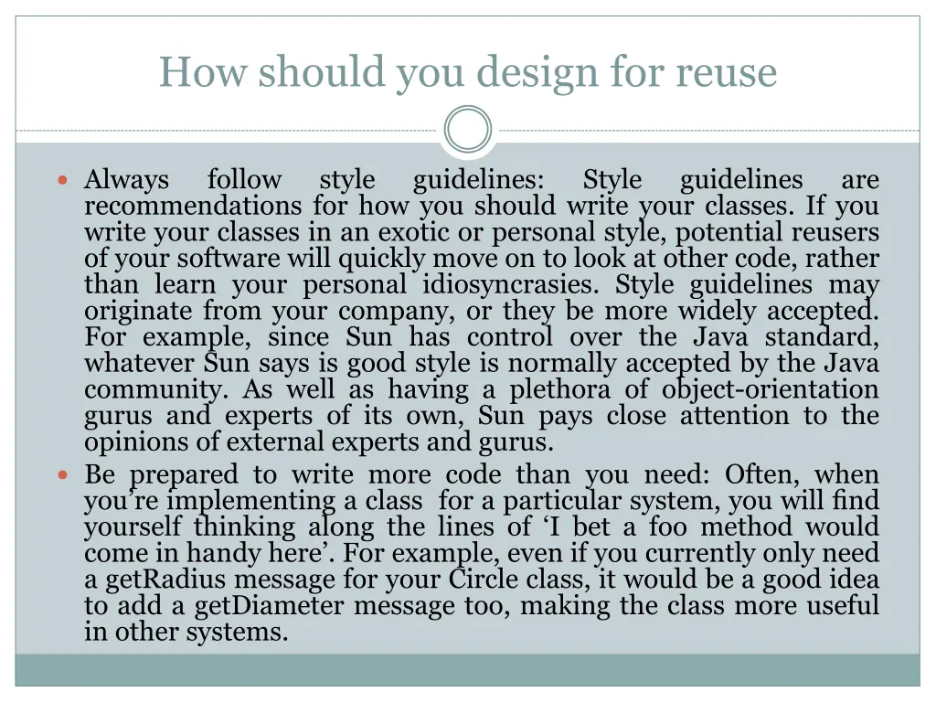 how should you design for reuse