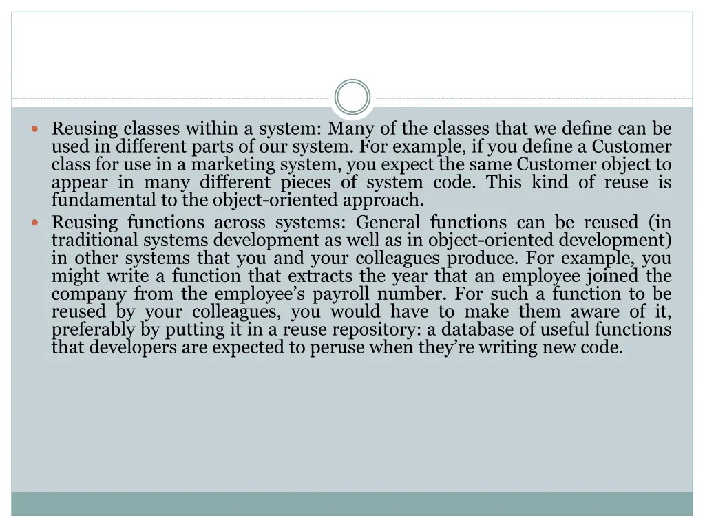 reusing classes within a system many