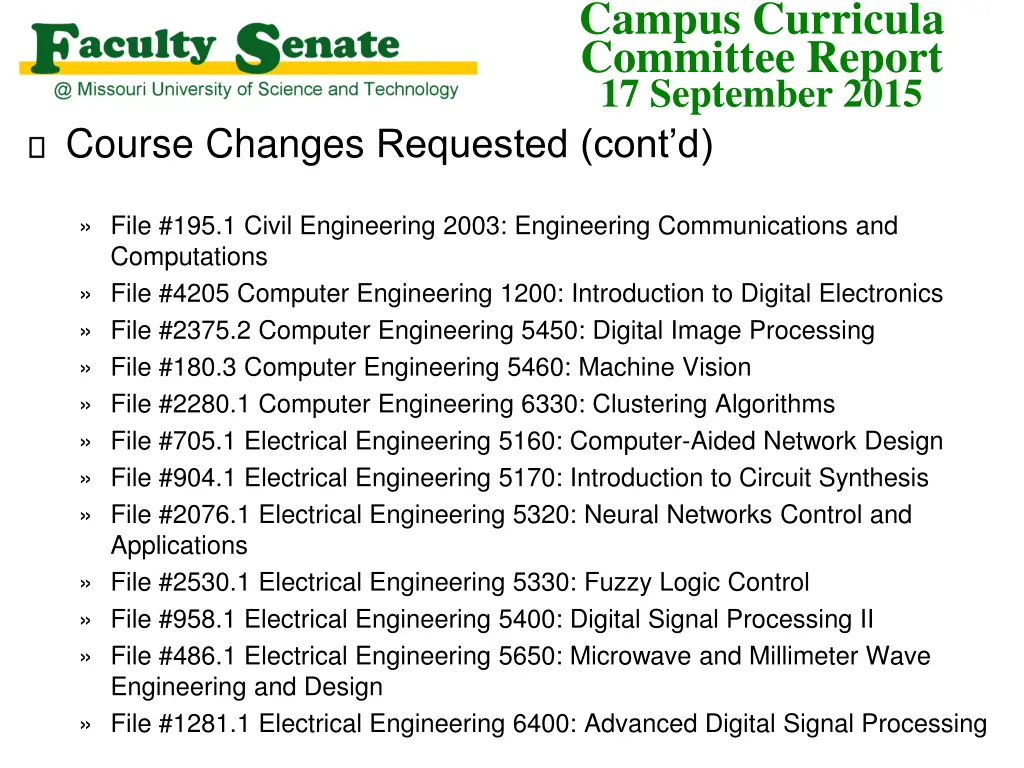 campus curricula committee report 17 september 2