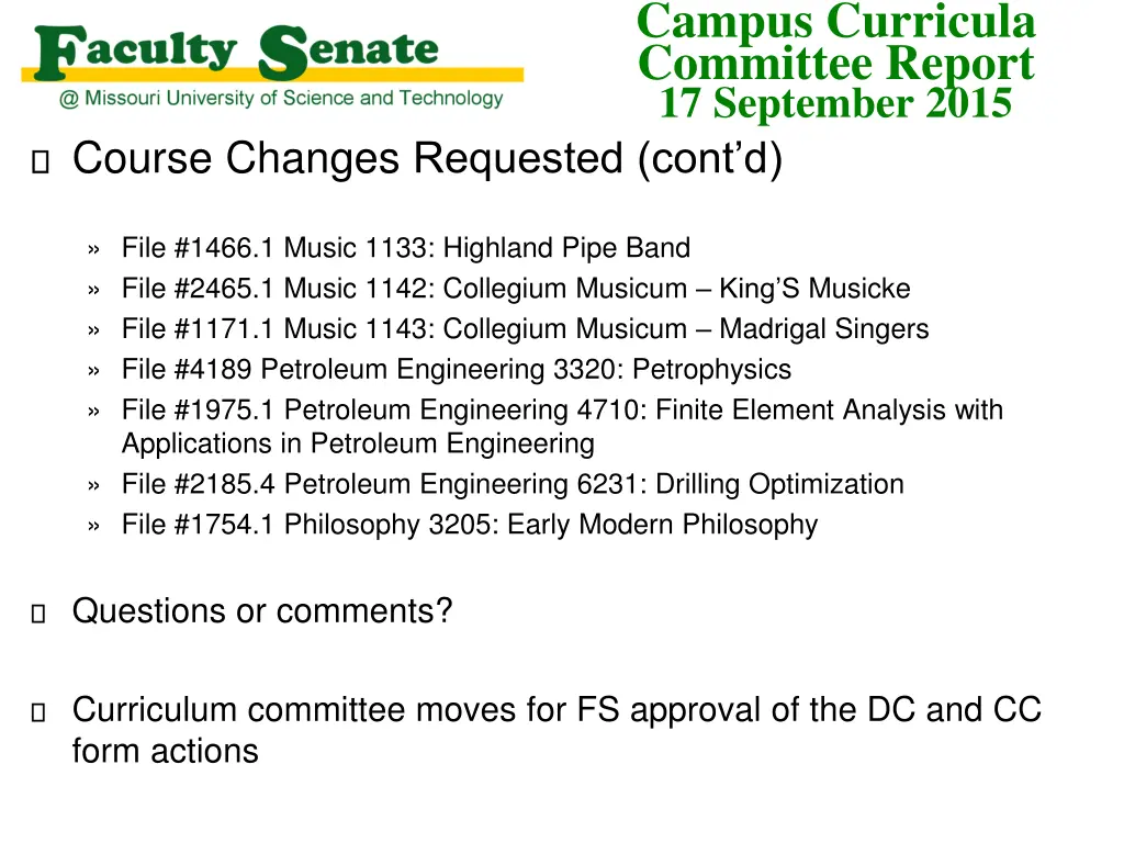 campus curricula committee report 17 september 3