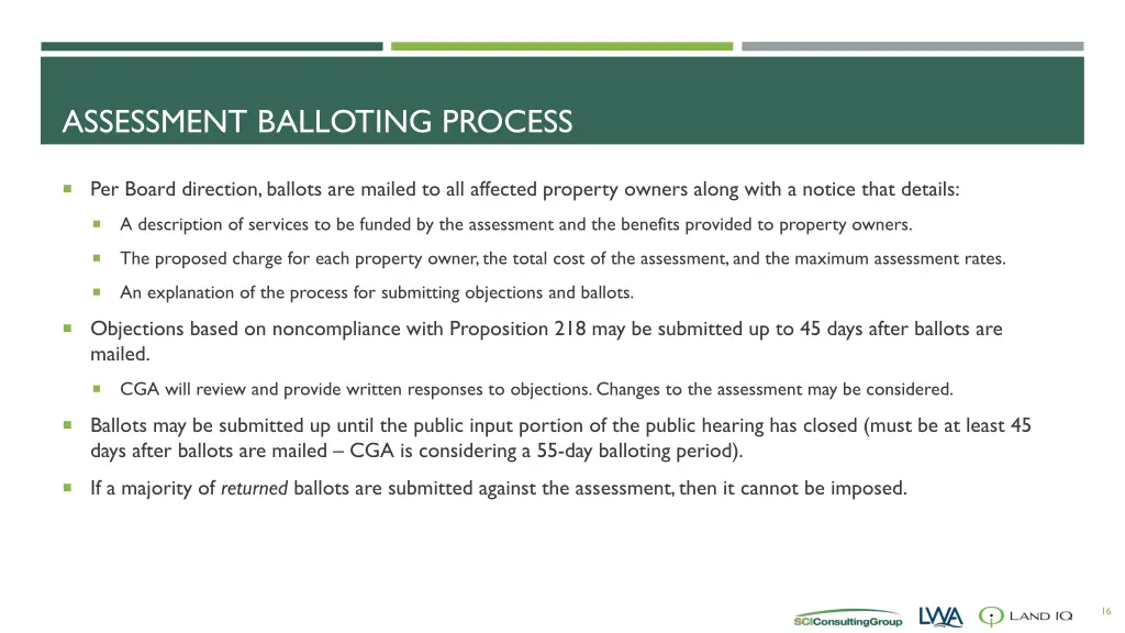 assessment balloting process