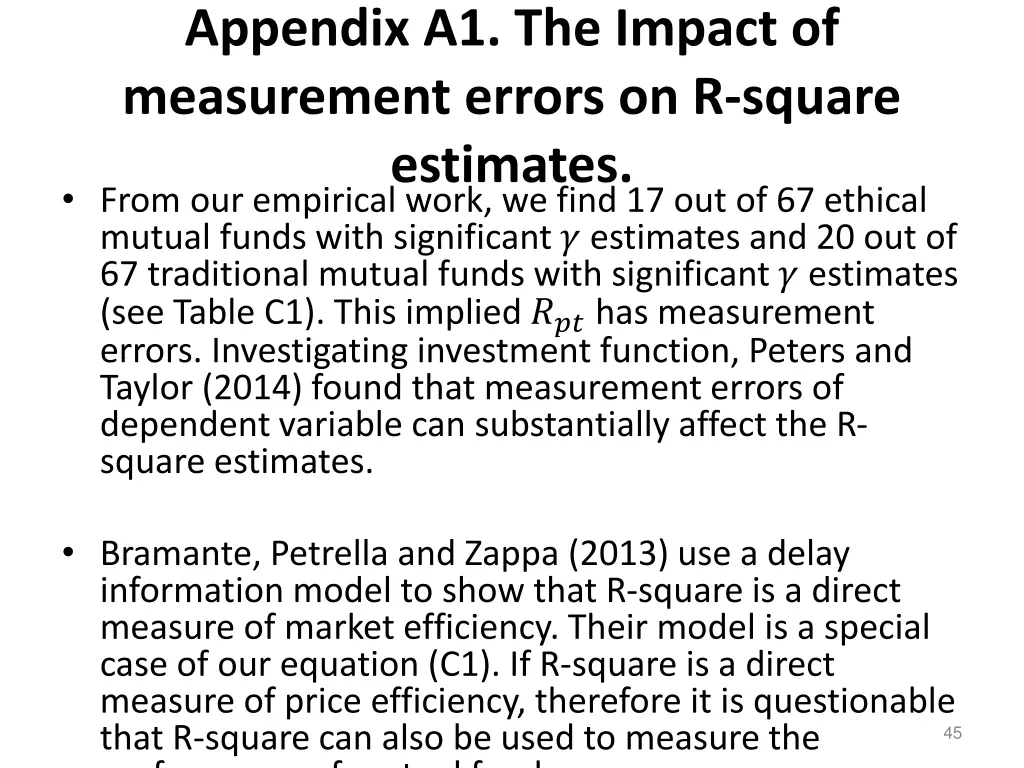 appendix a1 the impact of measurement errors