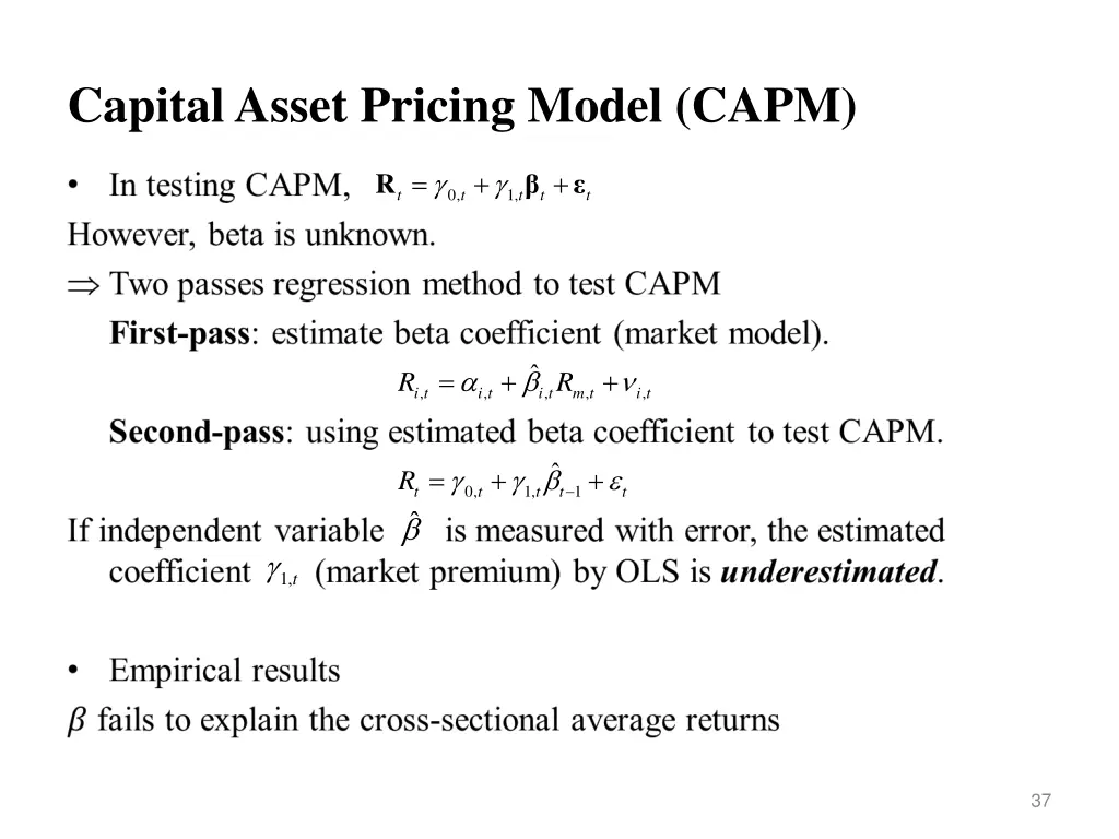 capital asset pricing model capm