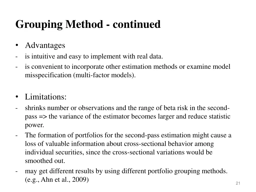 grouping method continued