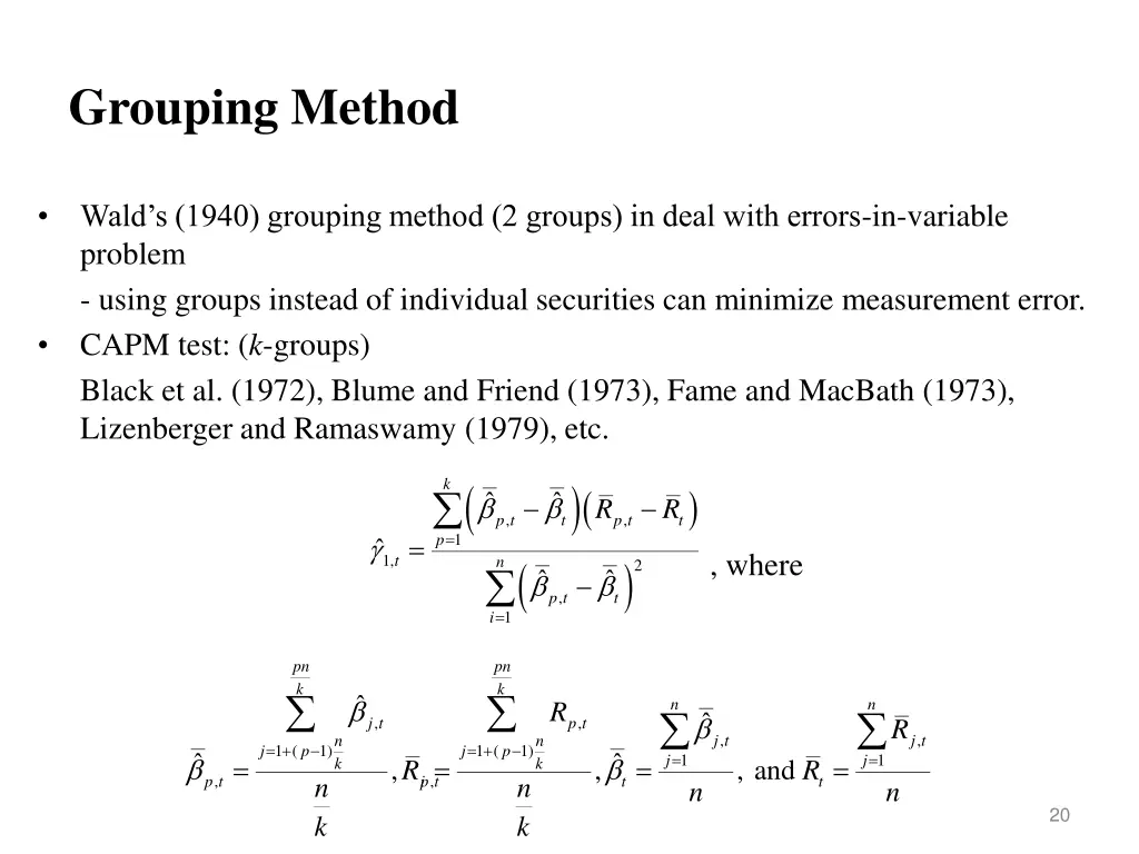 grouping method