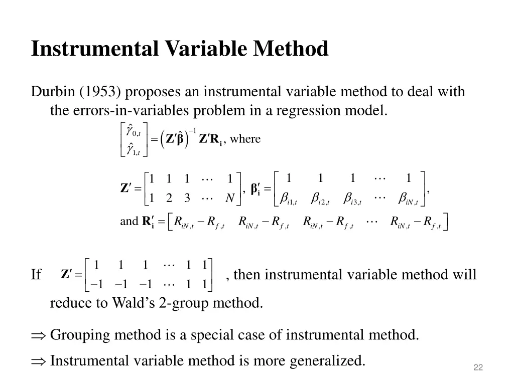 instrumental variable method