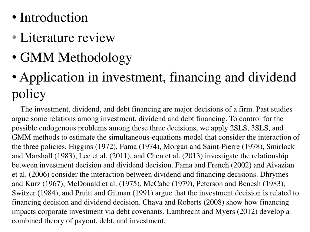 introduction literature review gmm methodology
