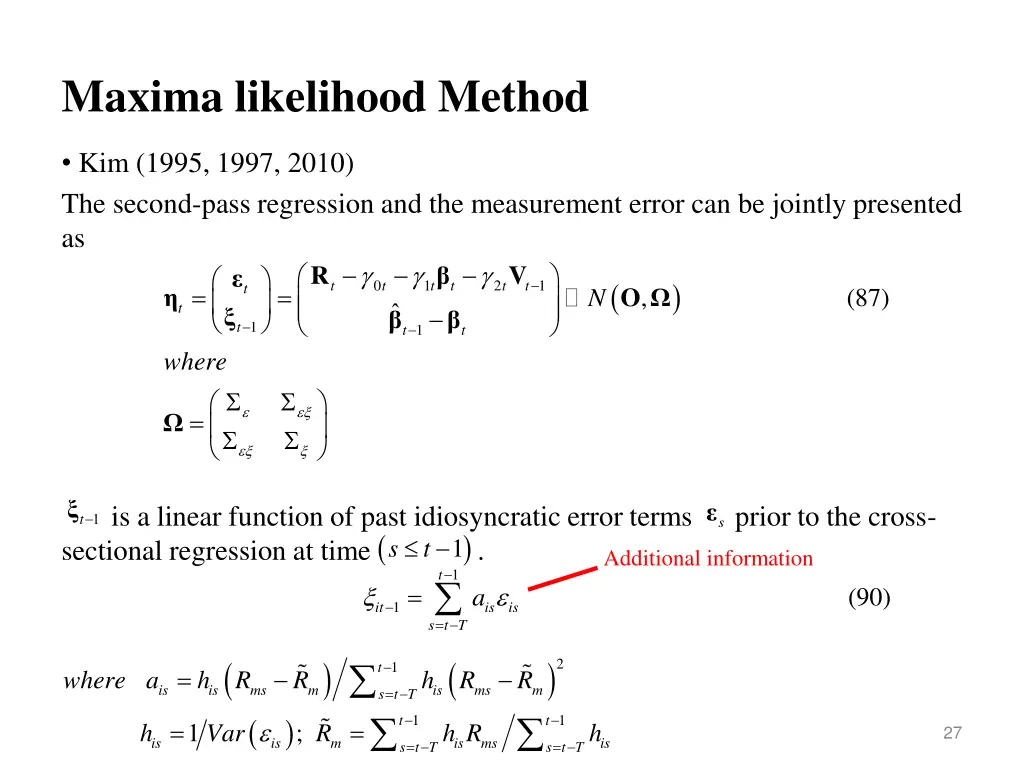 maxima likelihood method