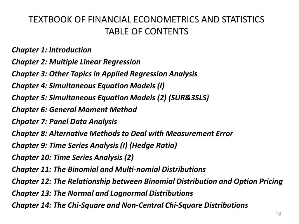 textbook of financial econometrics and statistics