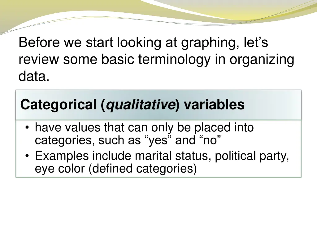before we start looking at graphing let s review